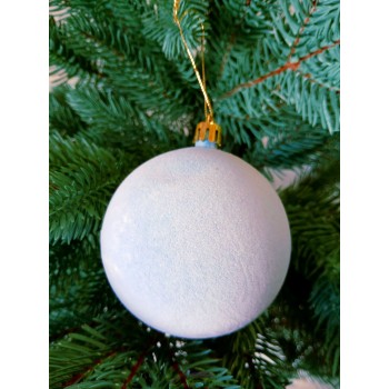 Новогодний шар "Бархат" Ø80мм голубой, цена за набор 4шт